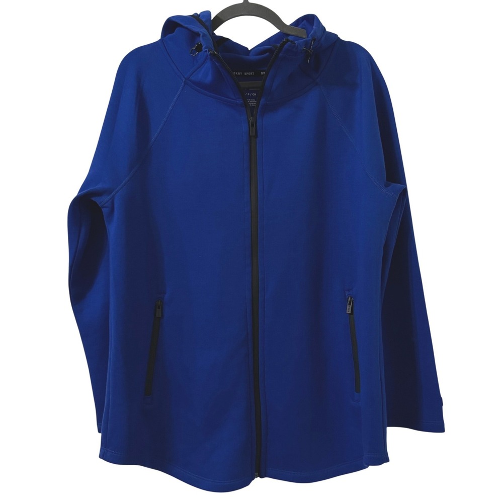 DKNY Sport‎ Jacket Mens S Blue Full Zip Hooded Athleisure Casual